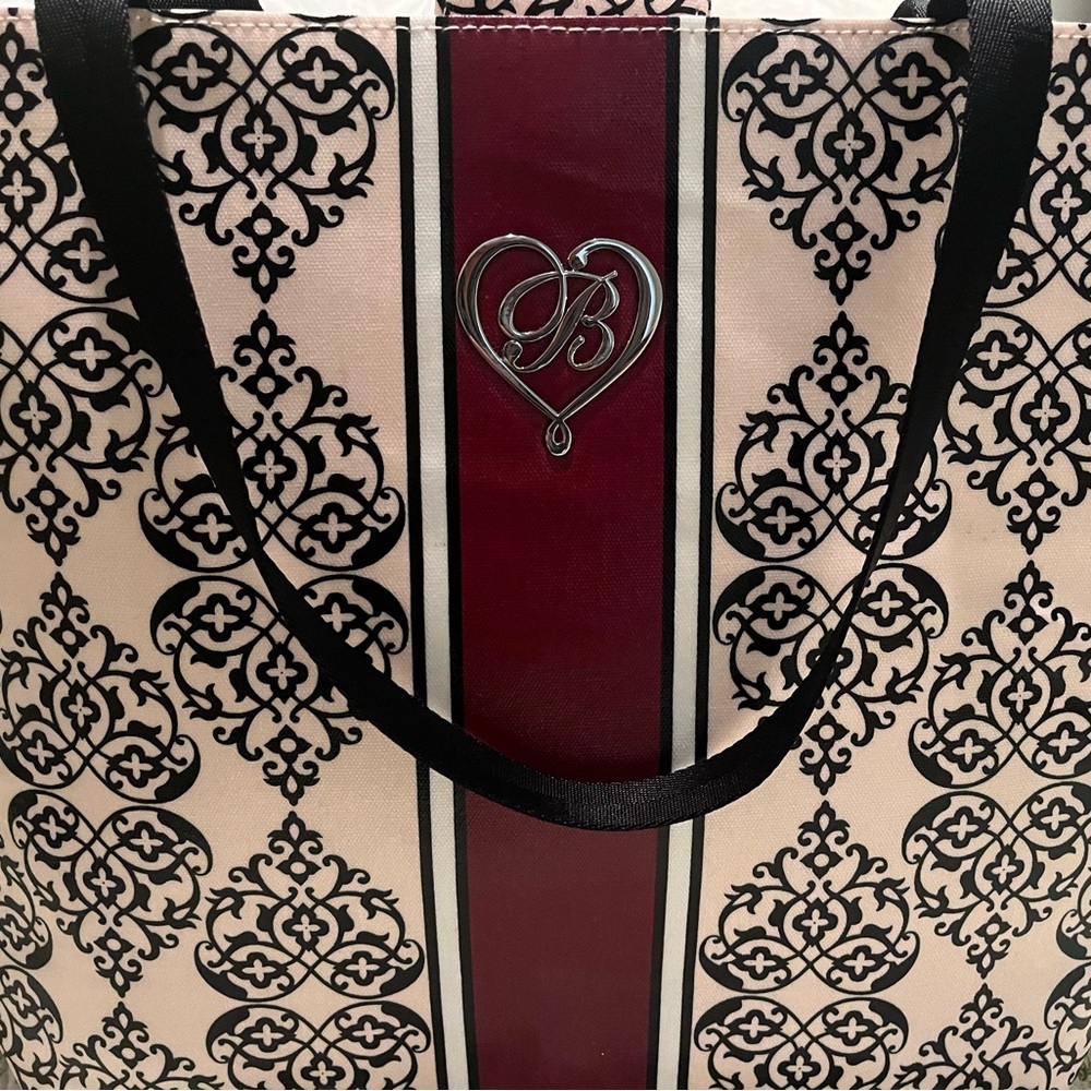 Brighton My Sweet Valentine Black, Pink and Red Patterned Waterproof Tote Bag - Picture 2 of 6